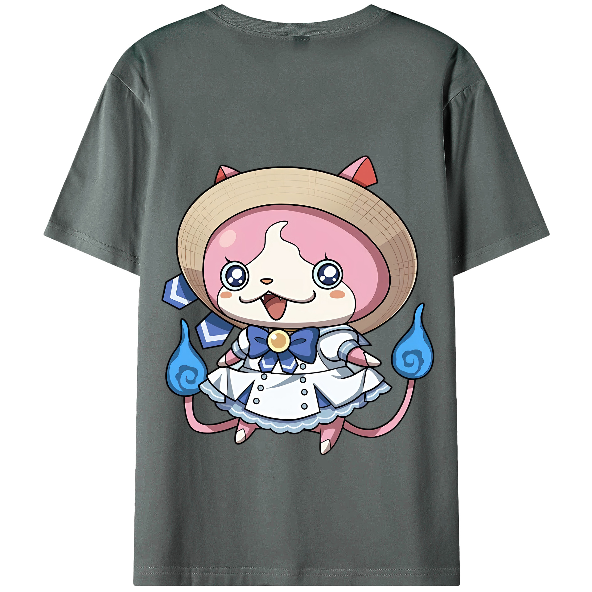 （画像用） 妖怪ウォッチ Yo-kai Watch 綿100％ メンズ半袖Tシャツ（バックプリント） 通気性